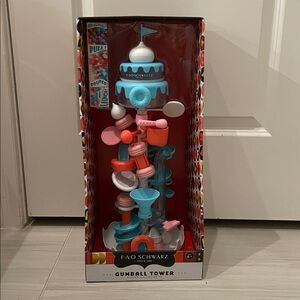 FAO Schwarz Gumball Tower: Candy Dispenser with Plastic Container & Lid